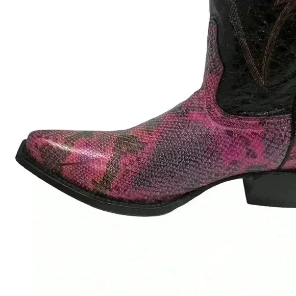 Johnny Ringo Women’s Marble Exotic Pink Black Cowgirl Western Boots Size 9.5 B - Picture 14 of 16
